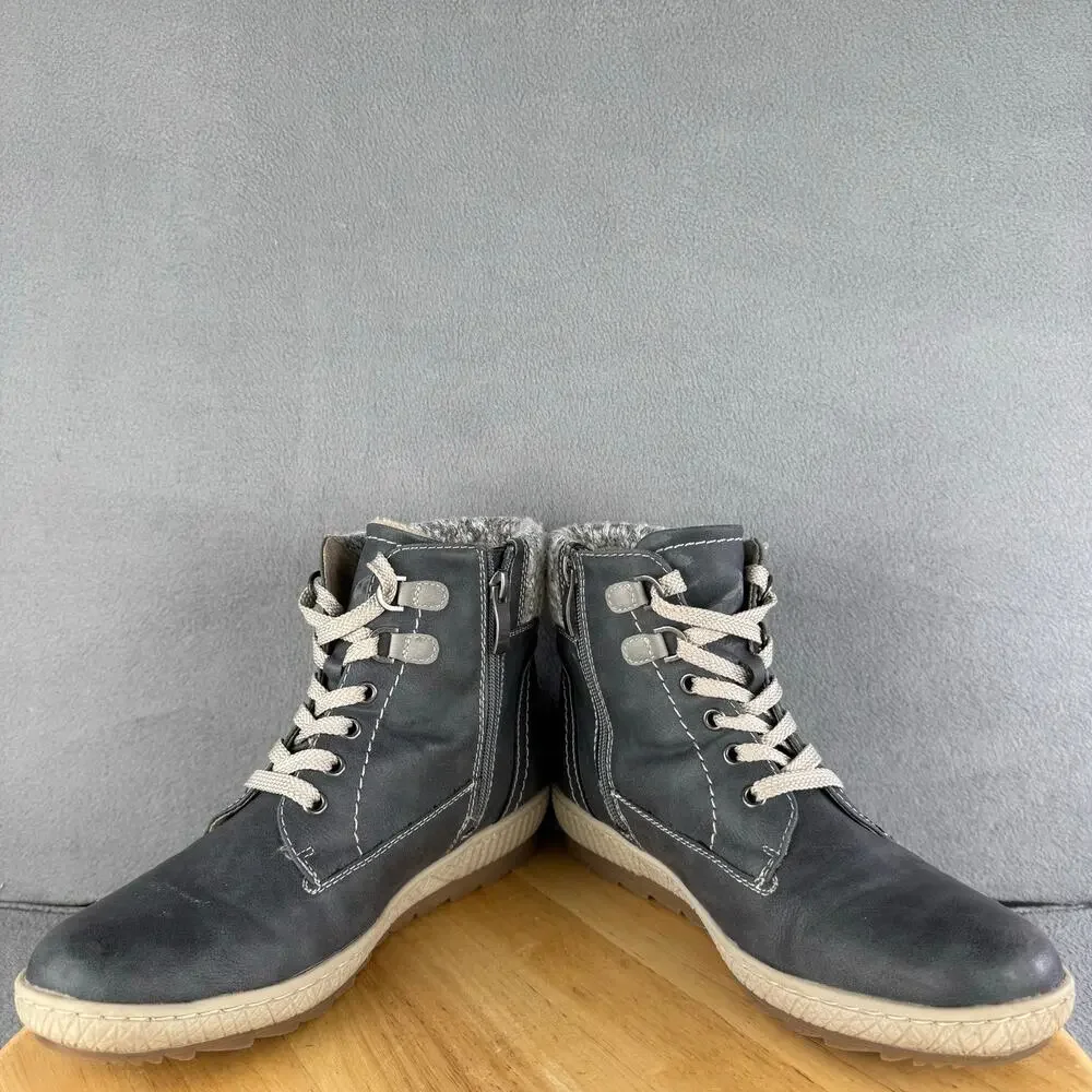 Spring Step Karlene Side Zip Lace-Up Gray Ankle Boots‎ Women’s Size 40/ 10 US